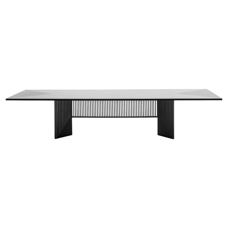 Acerbis Medium Maestro Table in Black Ash Wood by Gianfranco Frattini