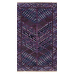 Vintage Swedish Blue, Brown, Purple Pile Rug by Marianne Richter “AB MMF MR”