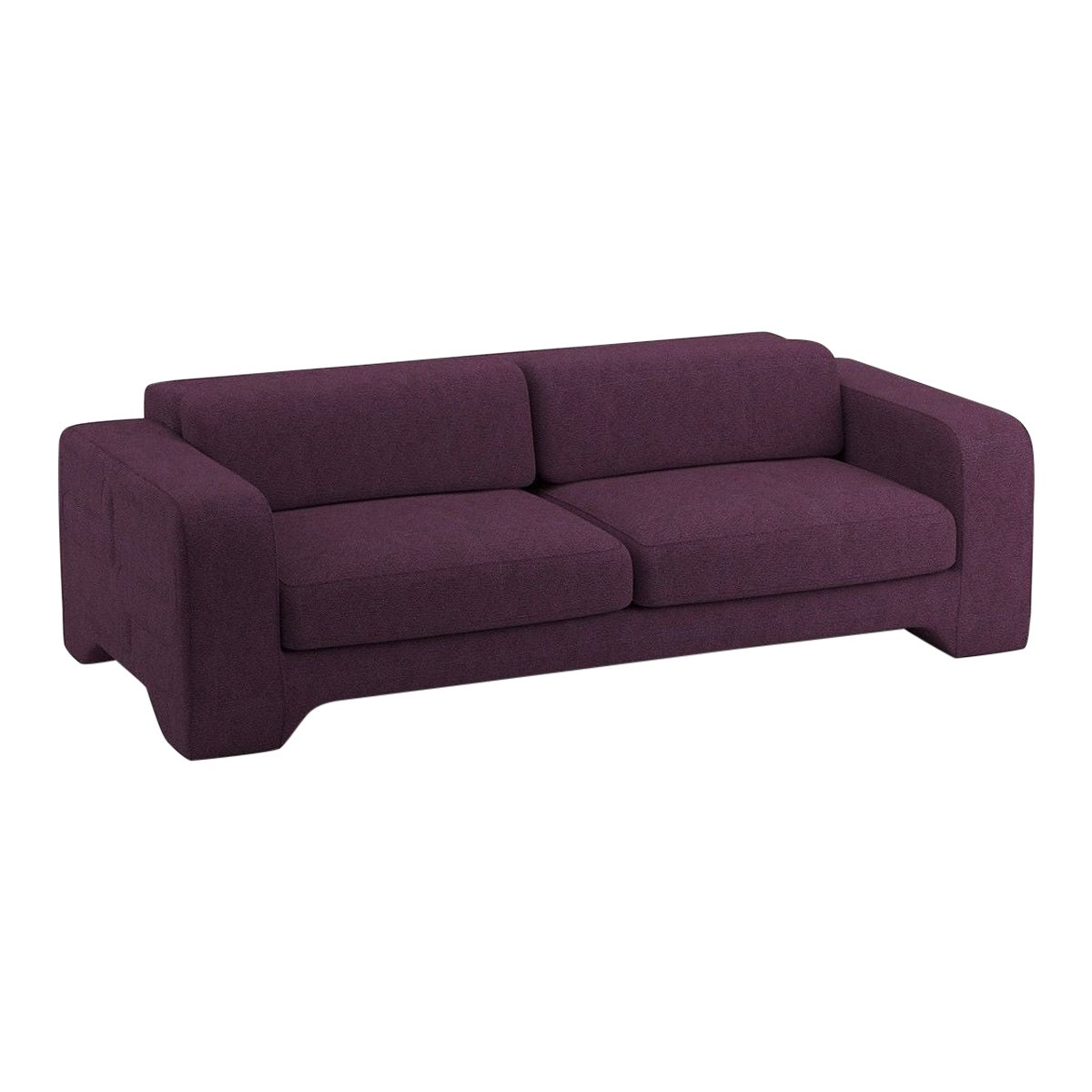 Popus Editions Giovanna 4 Seater Sofa in Eggplant Megeve Fabric Knit Effect