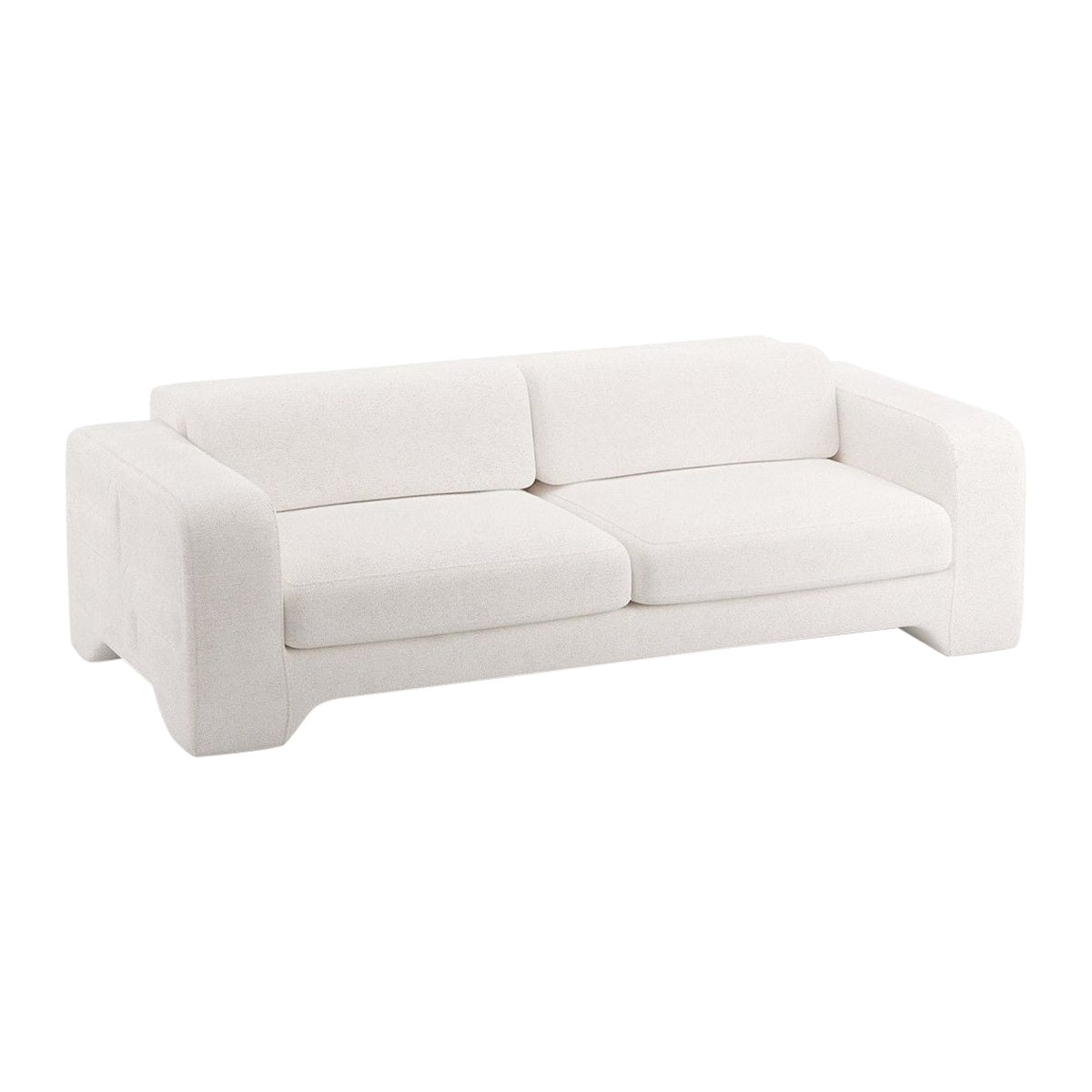 Popus Editions Giovanna 4 Seater Sofa in Ivory Megeve Fabric with Knit Effect For Sale