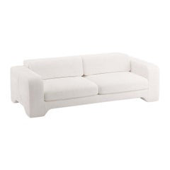 Popus Editions Giovanna 4 Seater-Sofa aus elfenbeinfarbenem Megeve-Stoff mit Strickeffekt