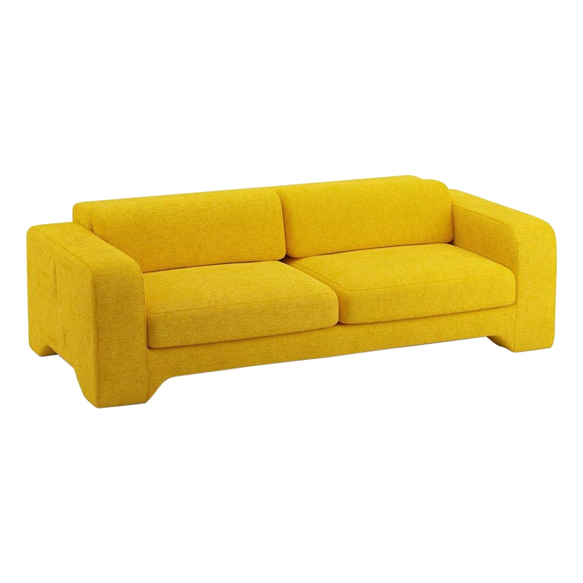 Popus Editions Giovanna 4 Seater Sofa in Corn Megeve Fabric with a Knit Effect For Sale