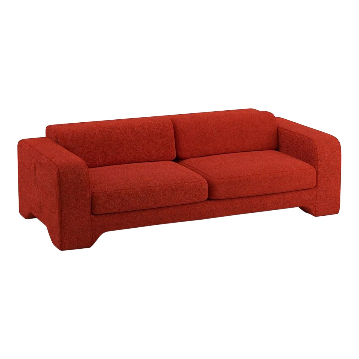 Sofa Giovanna 4 Seater éditions Popus en tissu côtelé rouille avec effet de tricot en vente