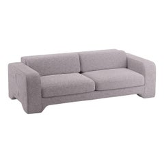 Popus Editions Giovanna 4 Seater Sofa in Mouse Megeve Fabric with Knit Effect