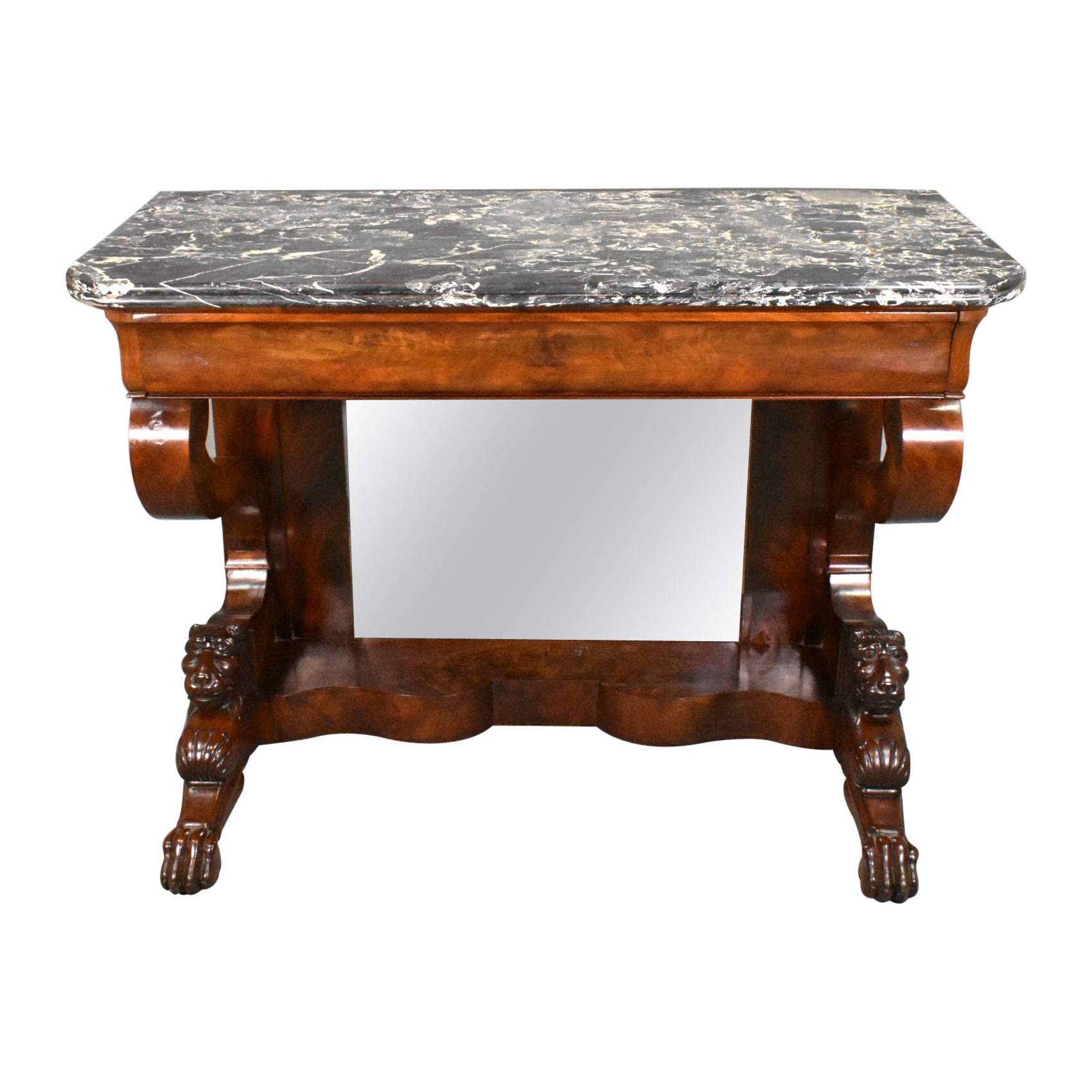 Ancienne table console française en acajou Louis Philippe en vente