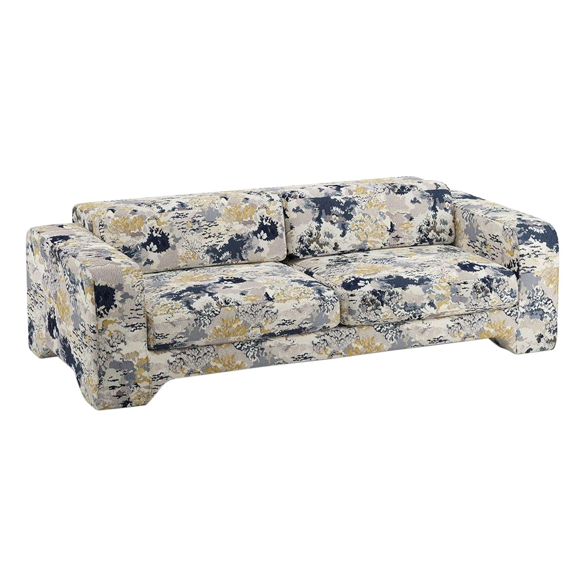 Popus Editions Giovanna 4 Seater Sofa in Indigo Marrakech Jacquard Fabric For Sale
