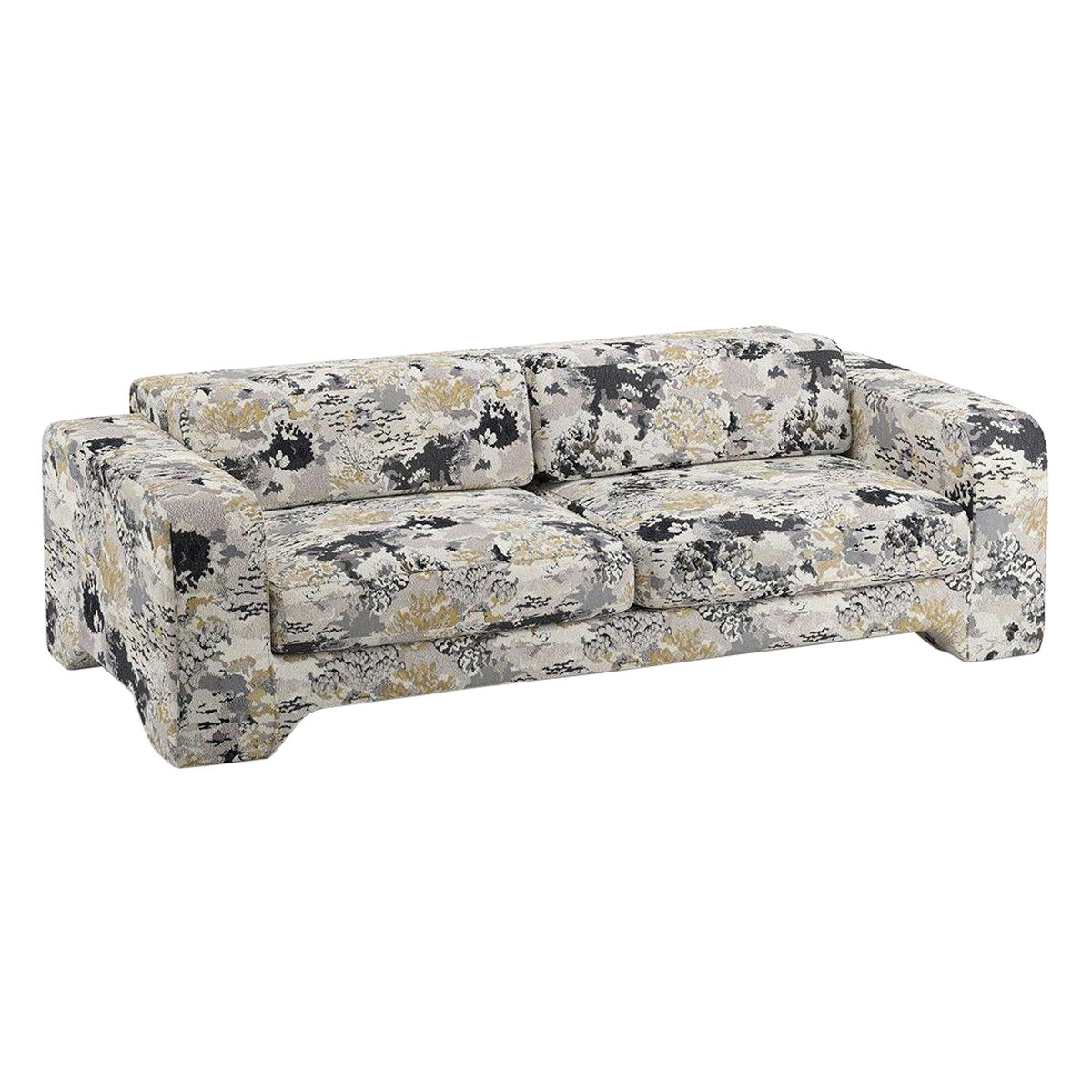 Popus Editions Giovanna 4 Seater Sofa in Charcoal Marrakech Jacquard Fabric