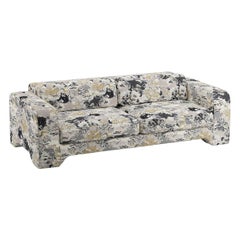 Popus Editions Giovanna 4 Seater Sofa in Charcoal Marrakech Jacquard Fabric