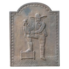 Antique French Napoleon III 'Hunter' Fireback, 19th Century