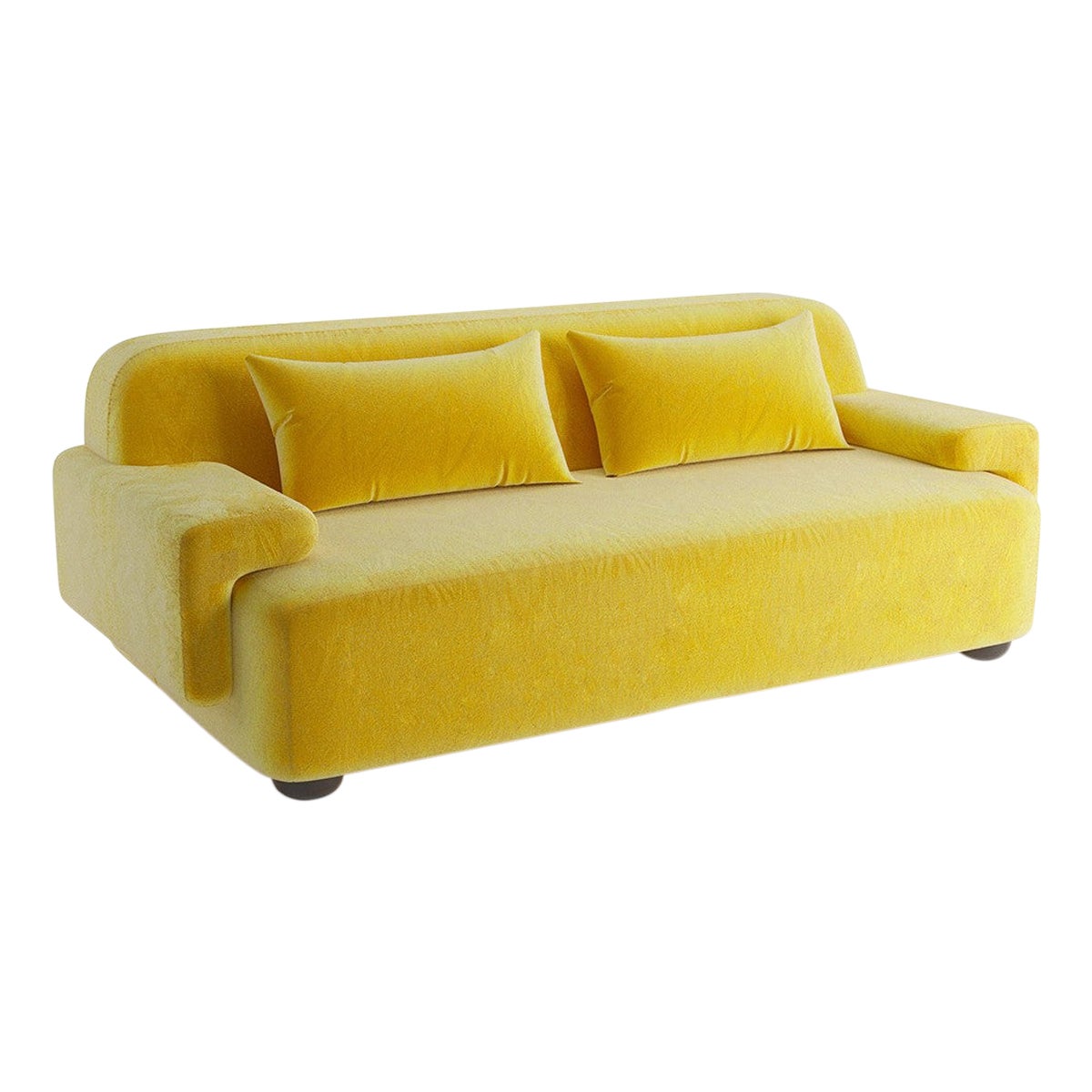 Popus Editions Lena 2.5 Seater Sofa in Yellow Verone Velvet Upholstery For Sale