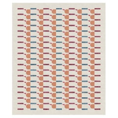 Carpet Roman Rectangular Patterned Beige Designer Wool Silk, in Stock