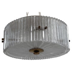 Carl Fagerlund Vintage Ceiling Chandelier Lamp of Glass by Orrefors Sweden, 1960