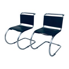 Ludwig Mies van der Rohe Set of Mr10 Cantilever Chairs in Black, Italy, 1960s