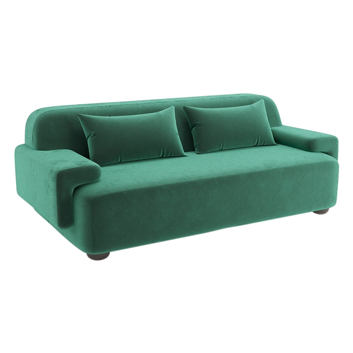 Popus Editions Lena 2.5 Seater Sofa in Green '772256' Como Velvet Upholstery For Sale