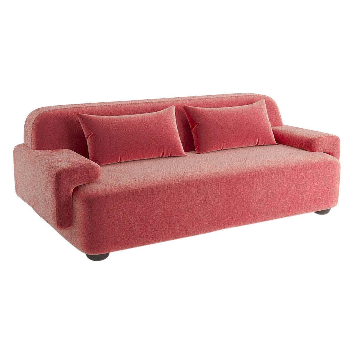 Popus Editions Lena 2.5 Seater Sofa in Pink Como Velvet Upholstery For Sale