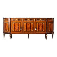 French Antique Large Sideboard  / Louis XVI Marble Sideboard 