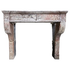 Antique Fireplace  18th Century  French Limestone 