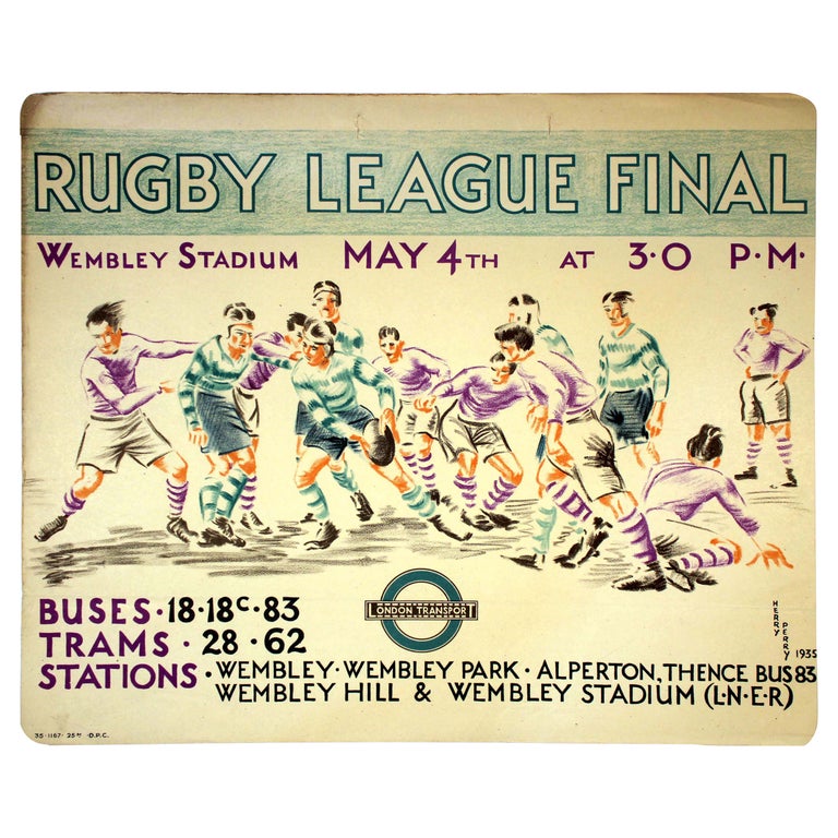 Vintage Rugby Posters - 11 For Sale on 1stDibs | vintage rugby print,  vintage rugby union posters