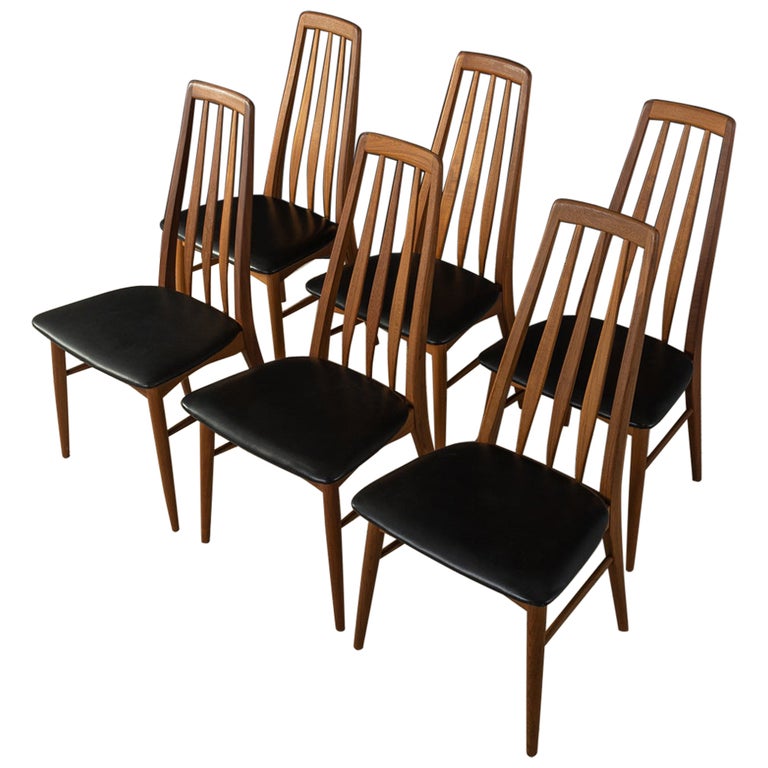 60s "Eva" Dining Chairs by Niels Koefoed for Hornslet, Made in Denmark