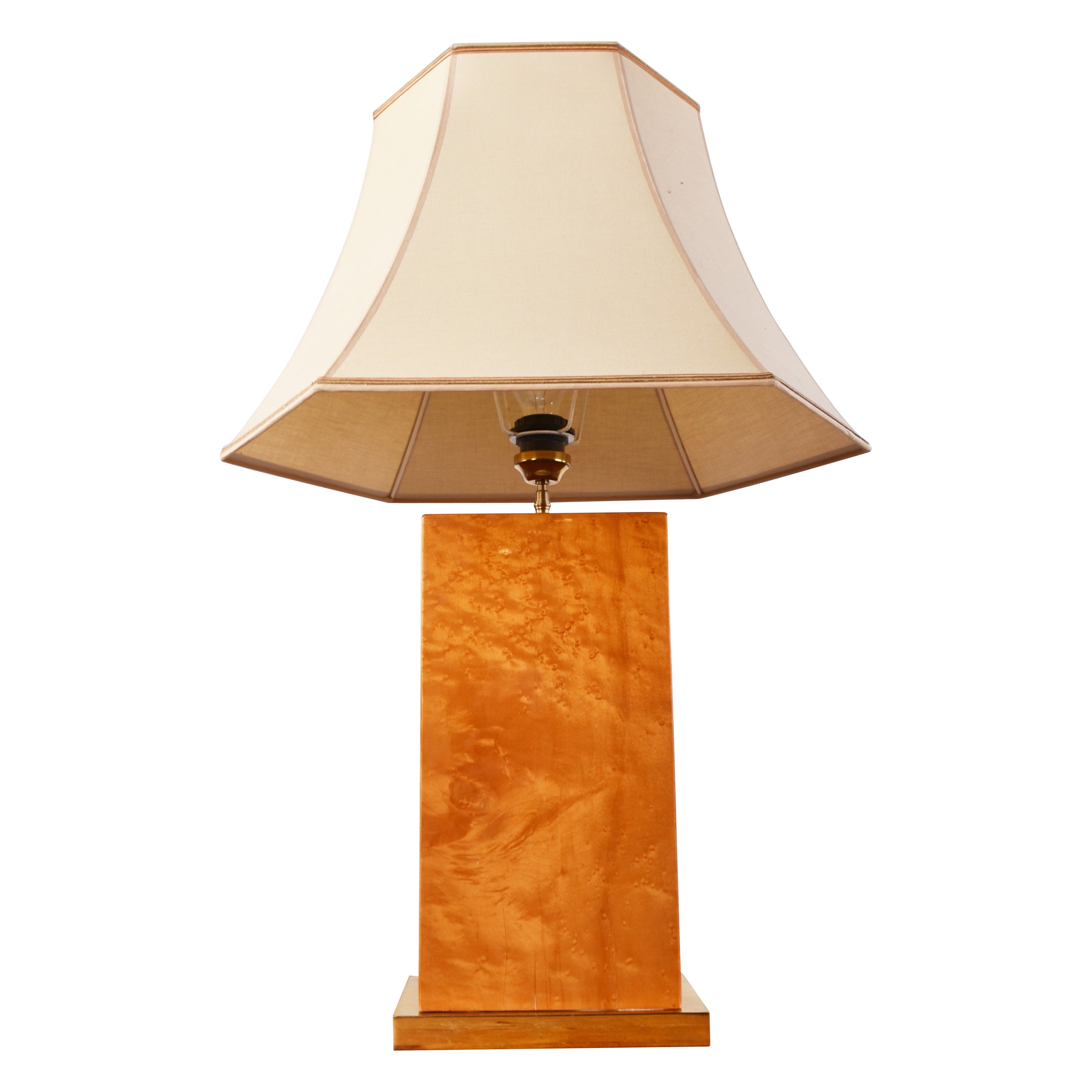 Vintage Burl Wood Table Lamp, 1970s