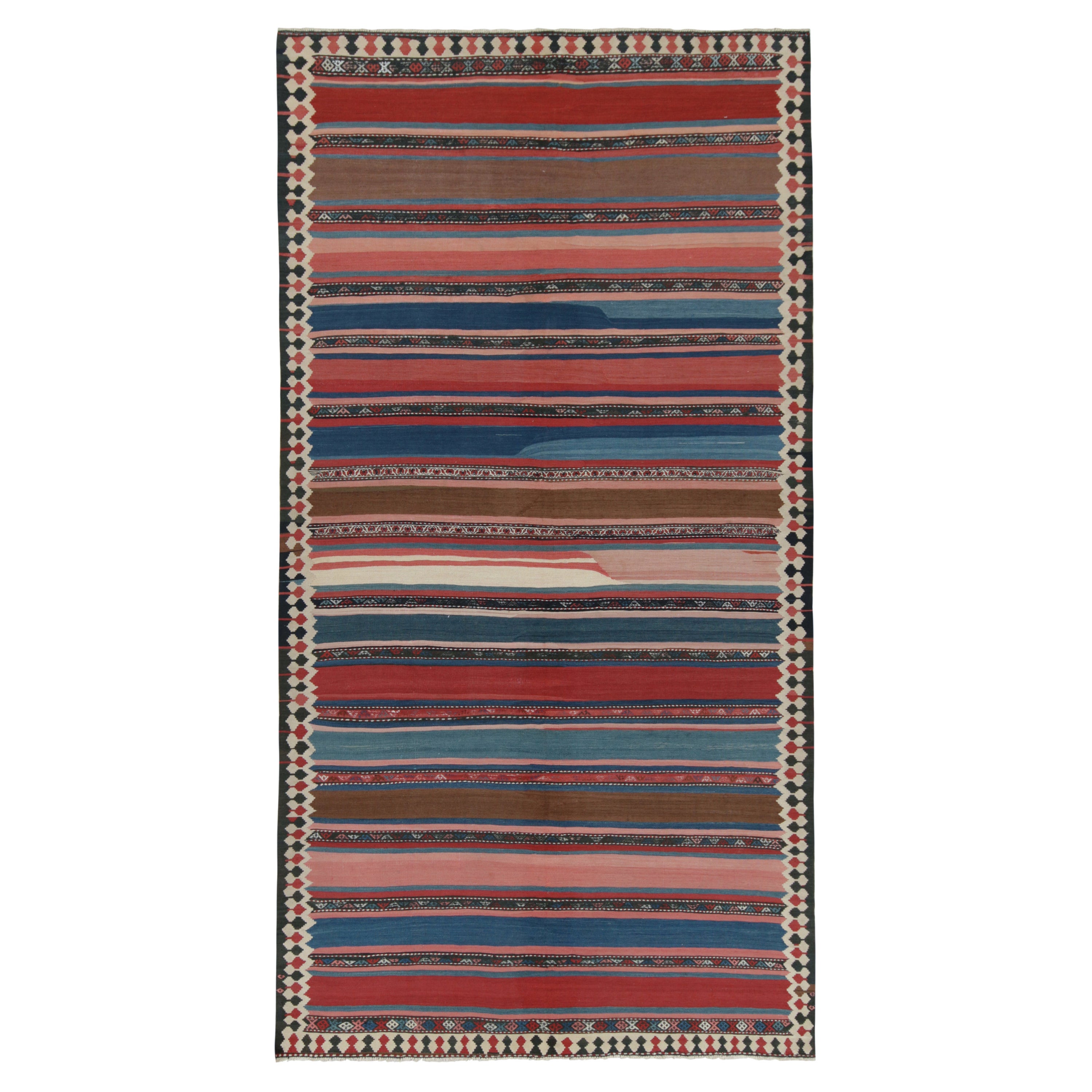 Vintage Shahsavan Persian Kilim in Polychromatic Stripes by Rug & Kilim For Sale