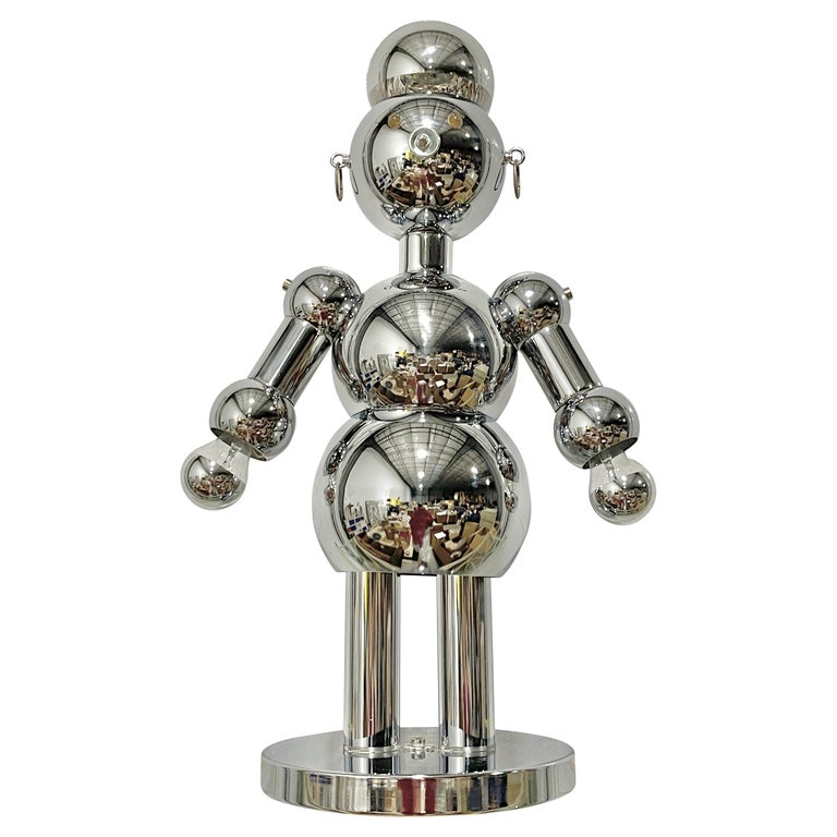 1970's Chrome Robot Lamp by Torino Lamps For Sale at 1stDibs