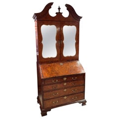 18th Century George II Yew Wood Secretary Bookcase