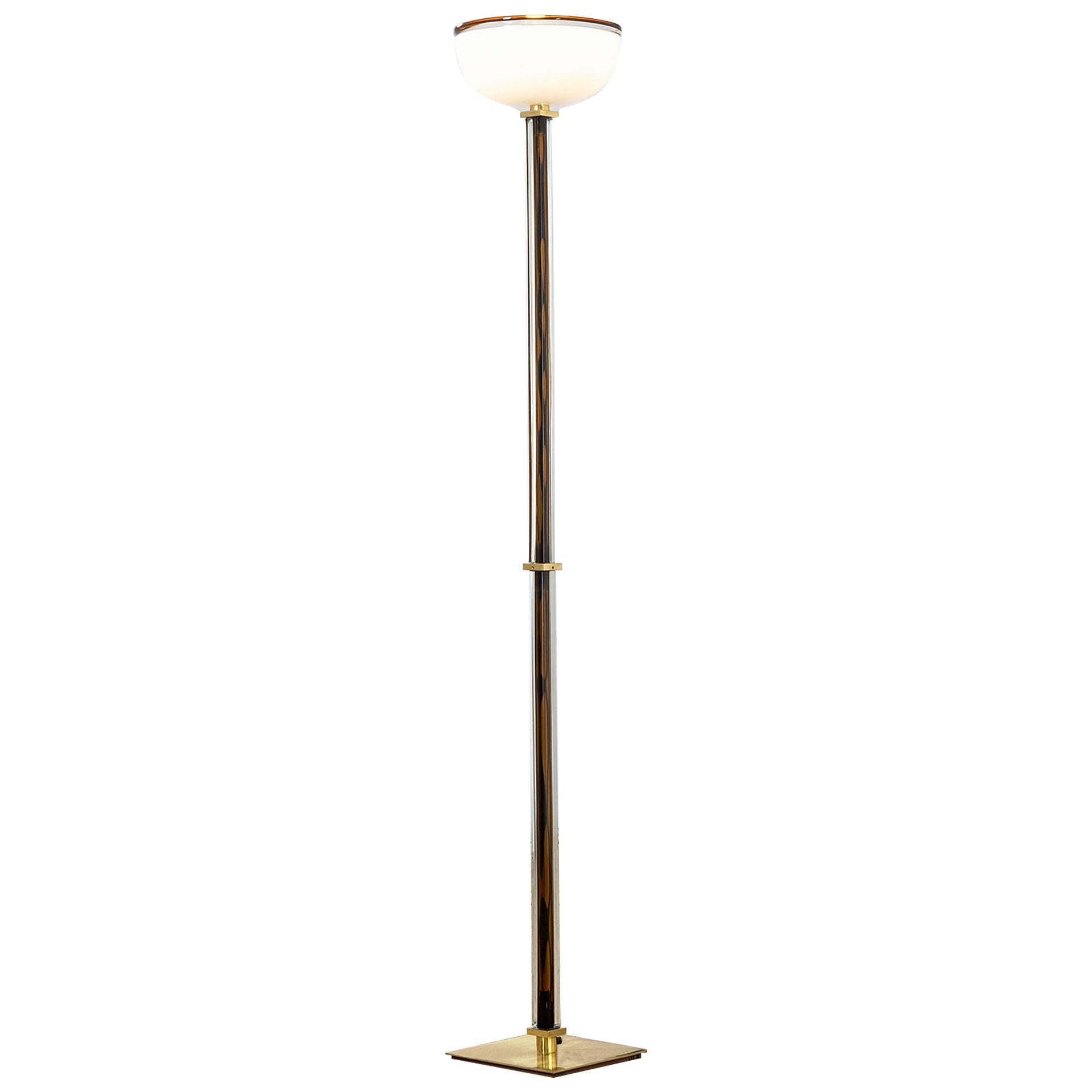 20th Century Venini Floor Lamp Mod. Tolboi in Murano Glass and Metal, 80s For Sale