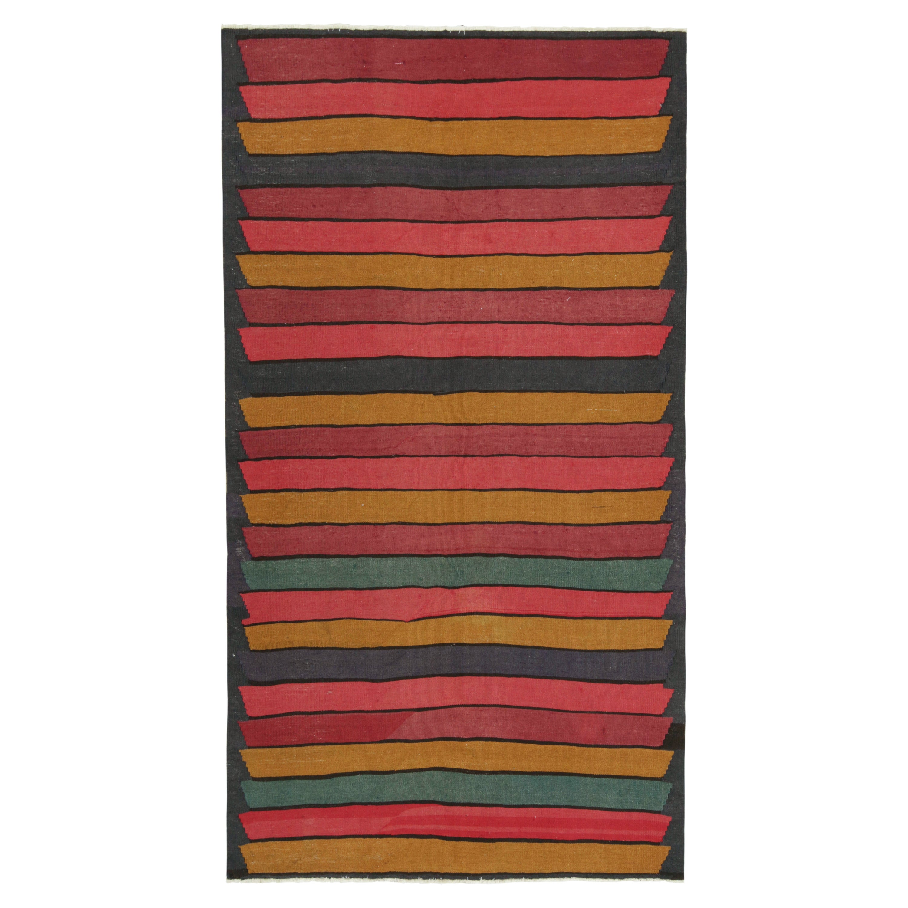 Vintage Northwest Persian Kilim in Polychromatic Stripes by Rug & Kilim For Sale