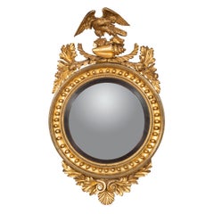 Antique  Fine Regency Giltwood  Convex Mirror