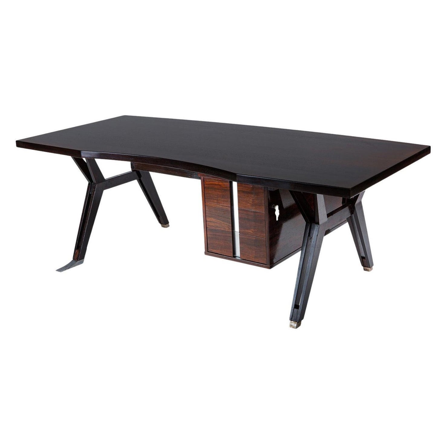 Italienischer MIM-Schreibtisch aus Rosenholz des 20. Jahrhunderts – Vintage-Schreibtisch von Ico Parisi