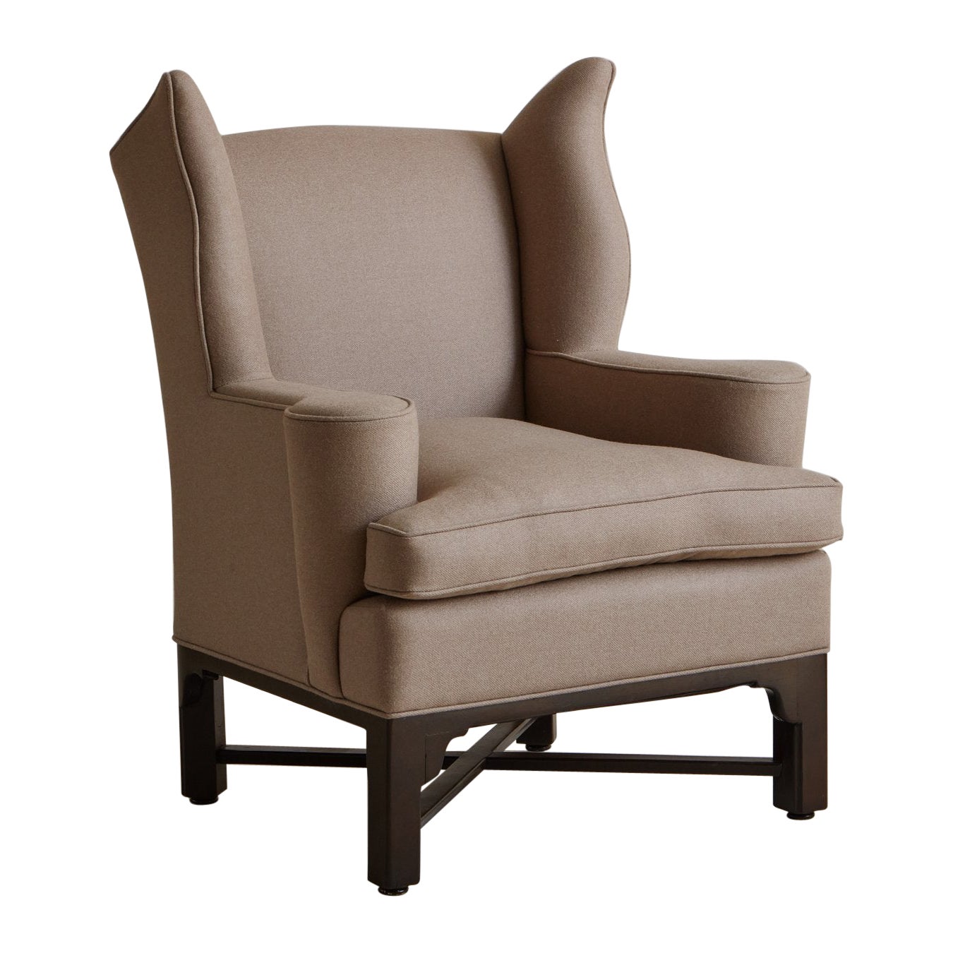 Wingback Lounge Chair with Wooden X-Base, Germany For Sale