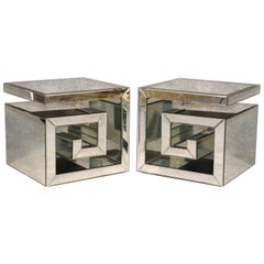 Vintage Mirrored Spiral Tables