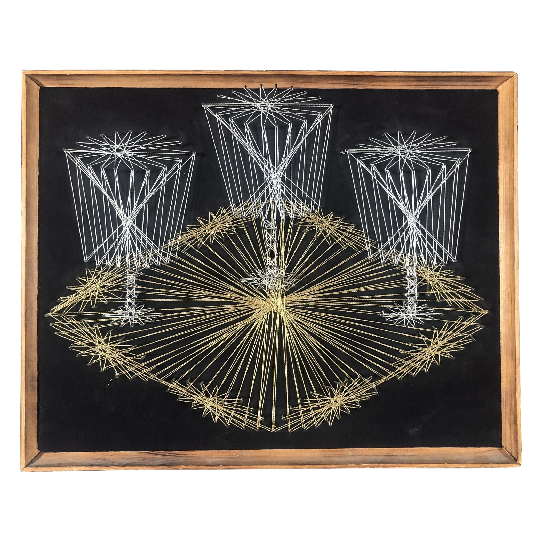 Mid Century Art Handcrafted Modern String Art For Sale