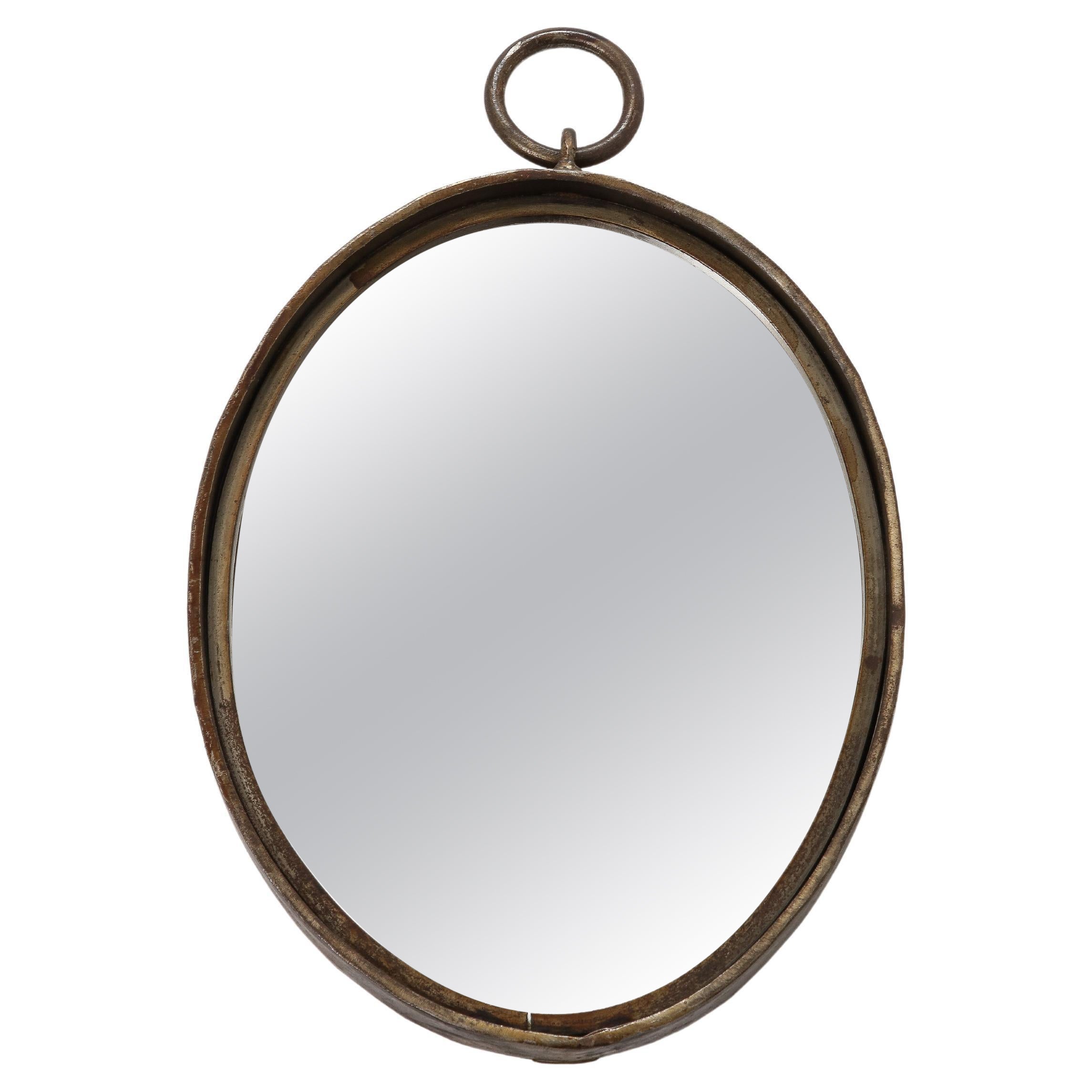 Nautical Spindle Mirror with Hooks at 1stDibs