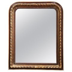 19th Century Louis Philippe Two-Tone Carved Gilt Wood and Paint Wall Mirror