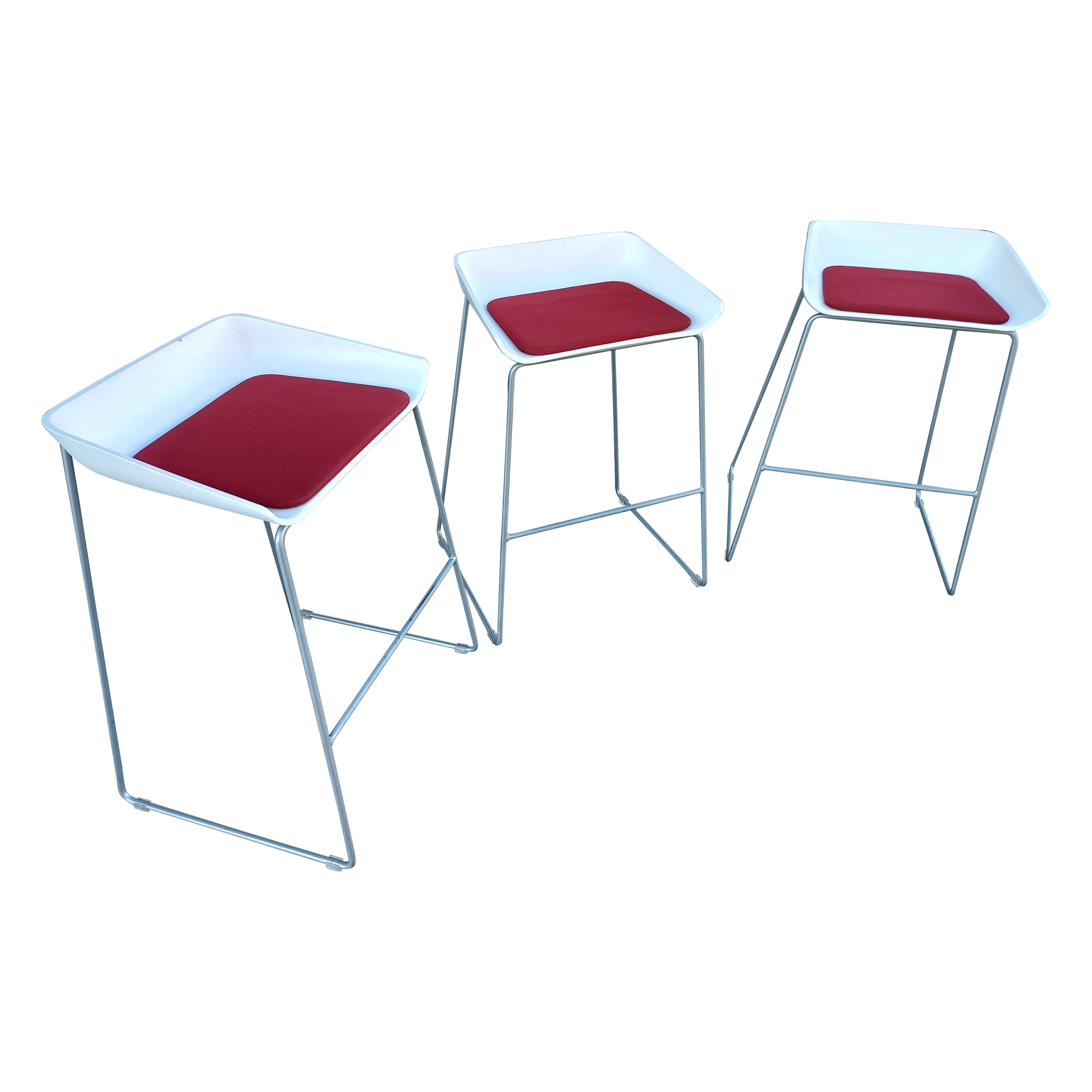 Paul Tuttle Set of 3 Mid Century Modern Bar Stools at 1stDibs
