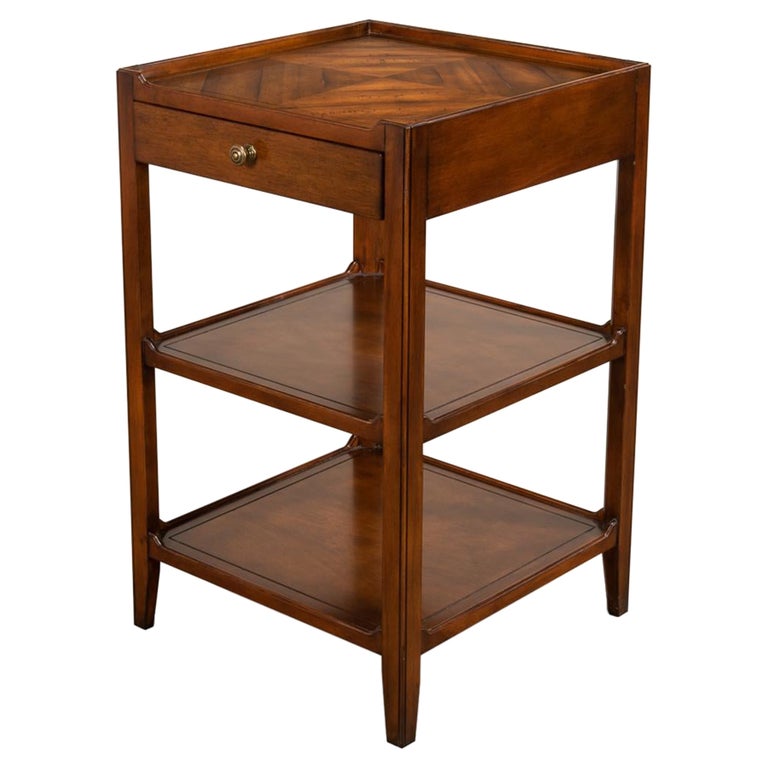 Rustic Walnut End Table For Sale at 1stDibs