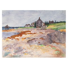Antique 1921 South Harpswell Maine Egbert Cadmus Watercolor Painting