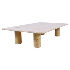 Angelo Mangiarotti Travertine Coffee Table for Up&Up, Italy