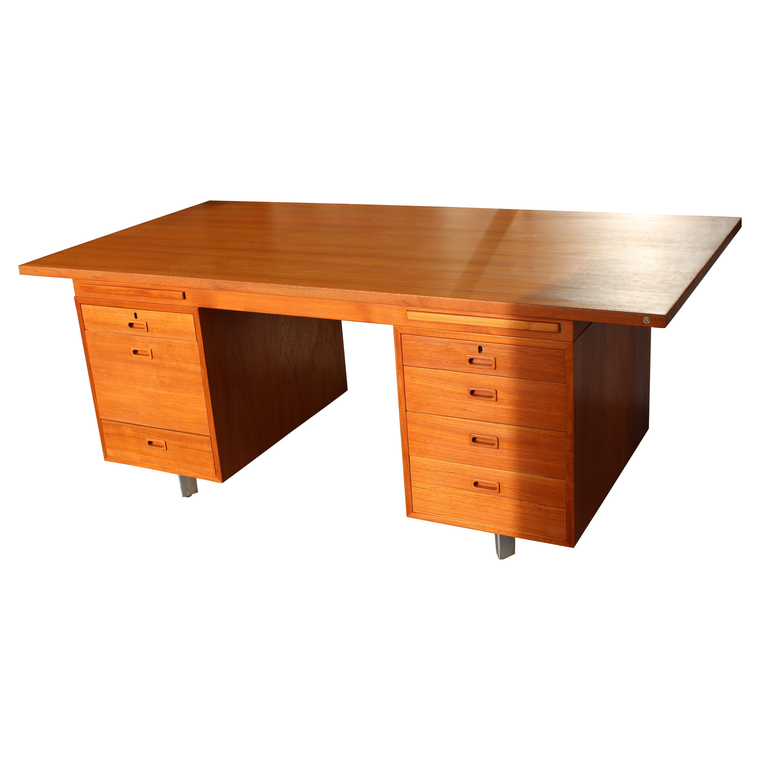 Scandinavian Teak Desk Manufactured by Nipu For Sale
