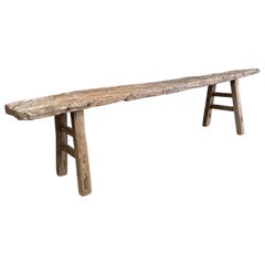 Elm Wood Wide Seat Bench 86″