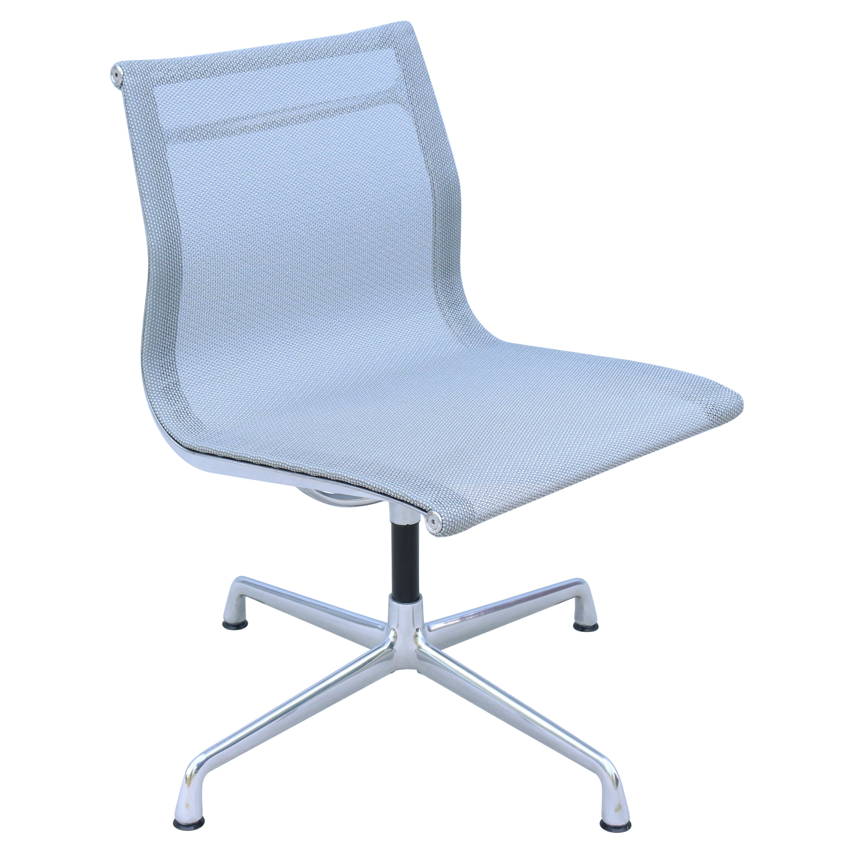 Mid-Century Modern Herman Miller Eames Aluminum Group Mesh Armless Side Chair