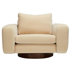 Mohair Mesa Swivel Chair by Lawson-Fenning
