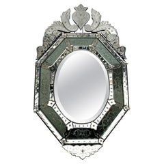 Italian Modern Etched Venetian Mirror