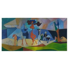 Pablo Picasso ""Lust of Life"" (La soif de vivre) Huile abstraite sur toile de l'artiste Ray Martinez