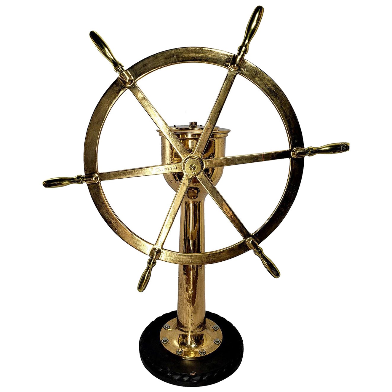 Ships Wheel on Pedestal by American Engineering Company For Sale