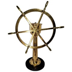 Used Ships Wheel on Pedestal by American Engineering Company