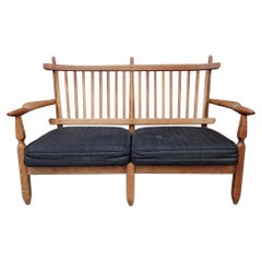 Vintage Sofa in Solid Wood by Guillerme and Chambron