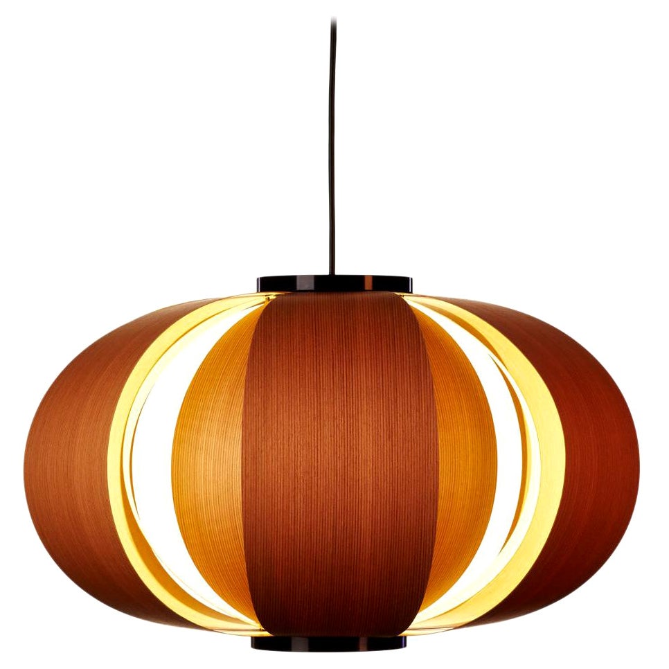 Grande lampe suspendue Disa en bois de Coderch par Tunds